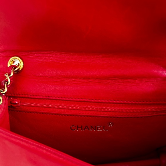 Authentic Chanel Vintage Rectangle Flap Tassel Handbag - Picture 5 of 12